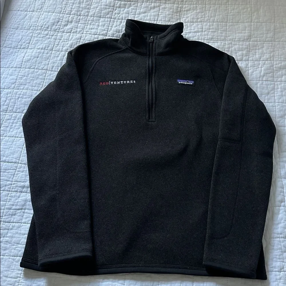 Patagonia Better Sweater 1/4-Zip Fleece Jacket Men’s Gray Red Ventures Logo Sz.M